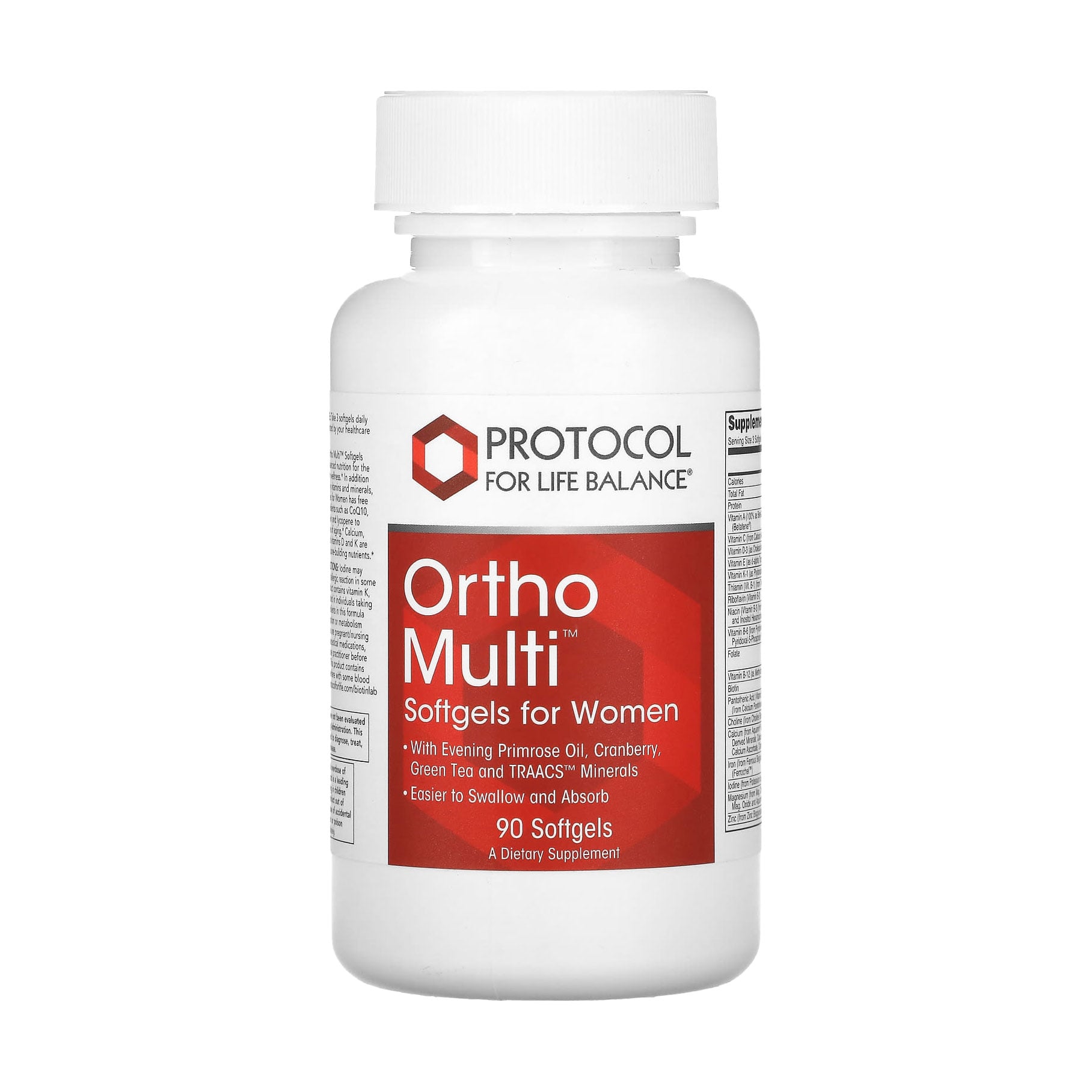 Мультивітаміни для жінок Protocol For Life Balance Ortho Multi for Women, 90 гелевих капсул